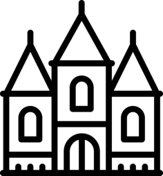 Castle With Three Towers Stencil Svg Vector, Free Vectors File